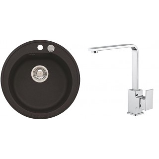 Set Alveus (dřez Niagara 10 Black 91 + baterie Reno Chrom)
