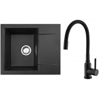 Set Alveus (dřez Gem 20 Black 91 + baterie Mintas Černá matná)