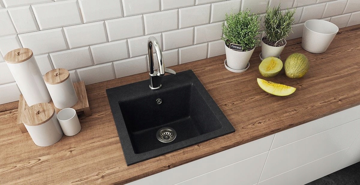 ALVEUS GEM 50x50 cm crni sudoper - vizualizacija