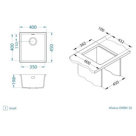 Kuchyňský dřez Alveus Omni 10 Deep Black 90
