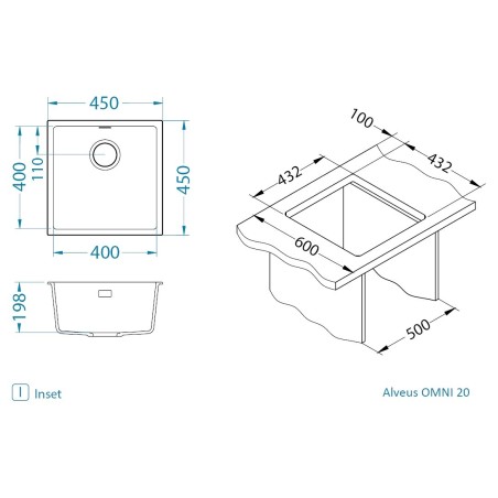 Kuchyňský dřez Alveus Omni 20 Black 91