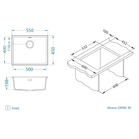 Kuchyňský dřez Alveus Omni 30 Beige 55