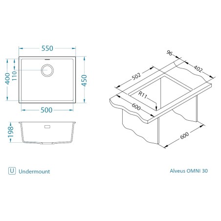 Kuchyňský dřez Alveus Omni 30 White 11
