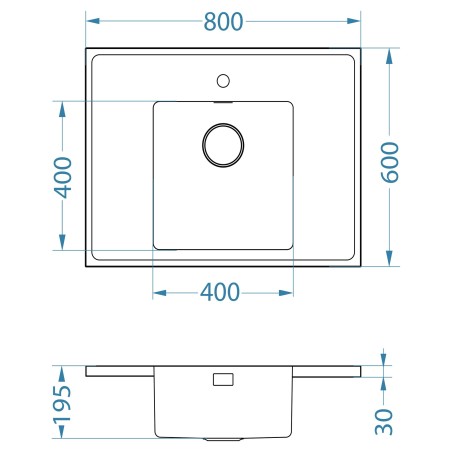 Kuchyňský dřez Alveus Luxal 20 central, zvednutý lem