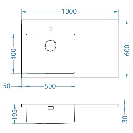 Kuchyňský dřez Alveus Luxal 30 pravý, plochý lem