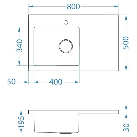Kuchyňský dřez Alveus Luxal 10 pravý, plochý lem