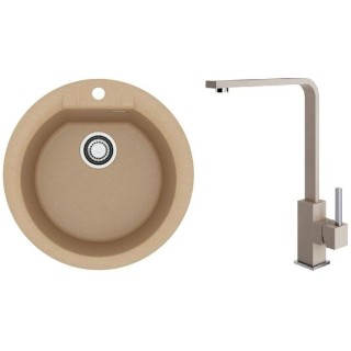 Set Alveus (dřez Cadit 100 Beige 55 + baterie Afra Beige 55)