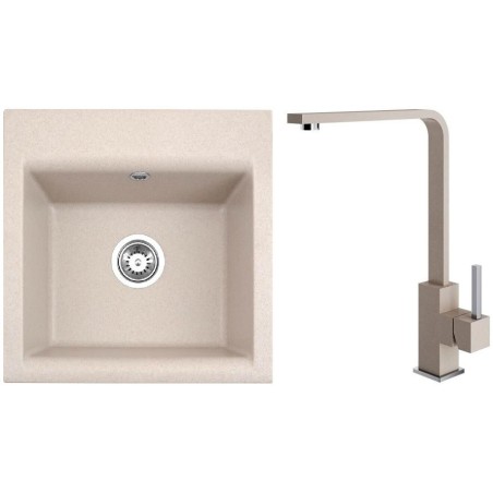 Set Alveus (dřez Gem 10 Beige 55 + baterie Afra Beige 55)