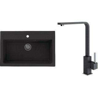 Set Alveus (dřez Atrox 40 Black 91 + baterie Afra Black 91)