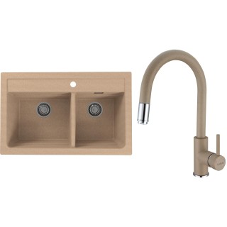 Set Alveus (dřez Atrox 50 Beige 55 + baterie Delos Beige 55)