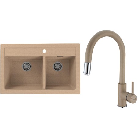 Set Alveus (dřez Atrox 50 Beige 55 + baterie Delos Beige 55) Set Alveus (dřez Atrox 50 Beige 55 + baterie Delos Beige 55)