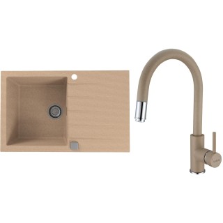 Set Alveus (dřez Cadit 20 Beige 55 + baterie Delos Beige 55)