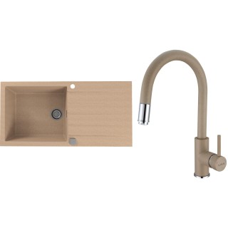 Set Alveus (dřez Cadit 50 Beige 55 + baterie Delos Beige 55)