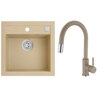 Set Alveus (dřez Formic 20 Beige 55 + baterie Delos Beige 55)