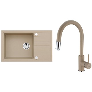 Set Alveus (dřez Intermezzo 130 Beige 55 + baterie Delos Beige 55)