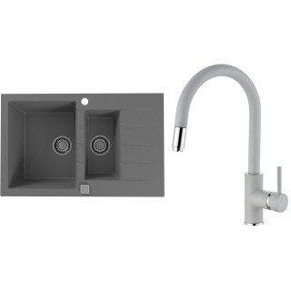 Set Alveus (dřez Cadit 70 Beton 81 + baterie Delos Beton 81)