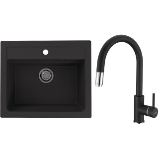 Set Alveus (dřez Atrox 30 Black 91 + baterie Delos Black 91)