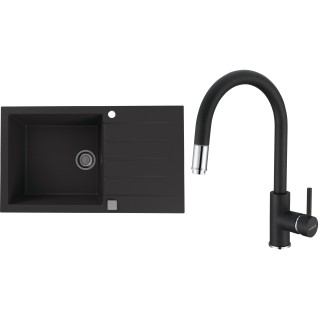 Set Alveus (dřez Cadit 40 Black 91 + baterie Delos Black 91)