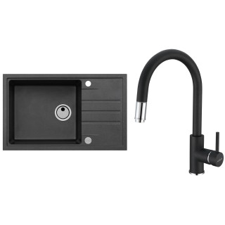 Set Alveus (dřez Intermezzo 130 Black 91 + baterie Delos Black 91)