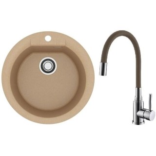 Set Alveus (dřez Cadit 100 Beige 55 + baterie Mintas Béžová/Chrom)