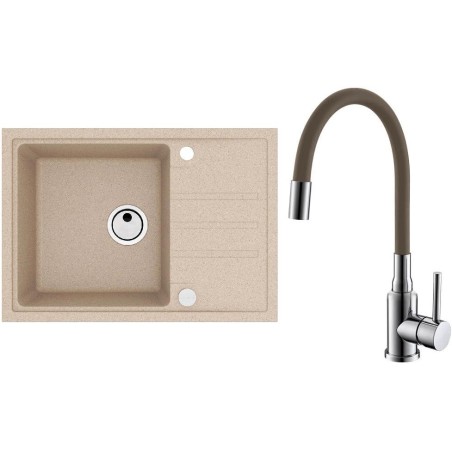 Set Alveus (dřez Intermezzo 40 Beige 55 + baterie Mintas Béžová/Chrom) Set Alveus (dřez Intermezzo 40 Beige 55 + baterie Mintas Béžová/Chrom)
