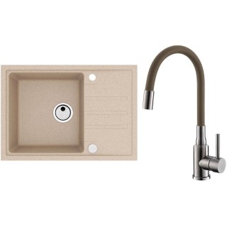 Set Alveus (dřez Intermezzo 40 Beige 55 + baterie Mintas Béžová/Kartáčovaná ocel)