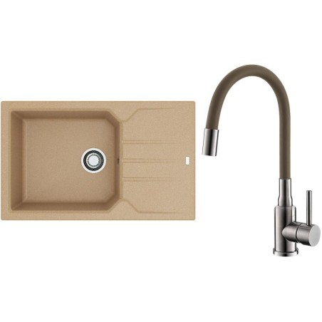 Set Alveus (dřez Record 40 Beige 55 + baterie Mintas Béžová/Kartáčovaná ocel)