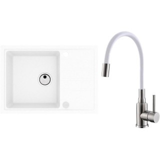 Set Alveus (dřez Intermezzo 40 White 11 + baterie Mintas Bílá/Kartáčovaná ocel)