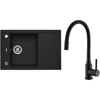 Set Alveus (dřez Formic 30 Deep Black 90 + baterie Mintas Černá matná)