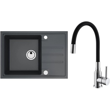 Set Alveus (dřez Intermezzo 40 Black 91 + baterie Mintas Černá/Chrom)