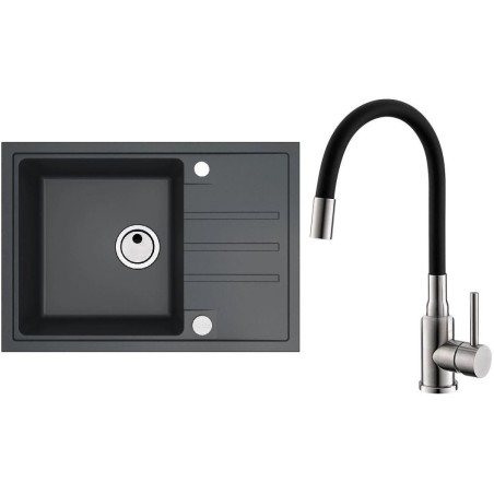 Set Alveus (dřez Intermezzo 40 Black 91 + baterie Mintas Černá/Kartáčovaná ocel) Set Alveus (dřez Intermezzo 40 Black 91 + baterie Mintas Černá/Kartáčovaná ocel)