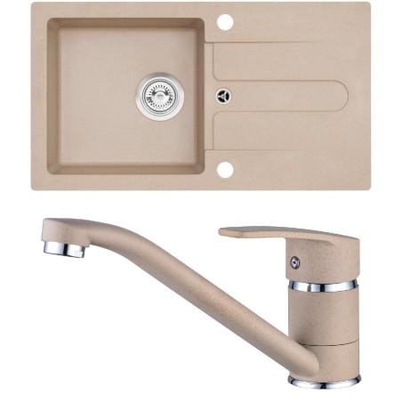 Set Alveus (dřez Cortina 110 Beige 55, bez excentru + baterie Nina Beige 55) Set Alveus (dřez Cortina 110 Beige 55, bez excentru + baterie Nina Beige 55)