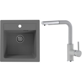 Set Alveus (dřez Atrox 20 Beton 81 + baterie Siros Beton 81)