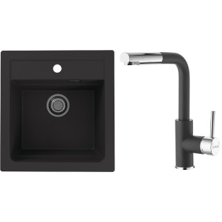 Set Alveus (dřez Atrox 20 Black 91 + baterie Siros Black 91)