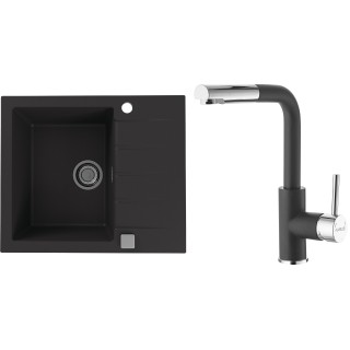 Set Alveus (dřez Cadit 10 Black 91 + baterie Siros Black 91)