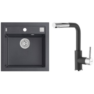 Set Alveus (dřez Formic 20 Black 91 + baterie Siros Black 91)