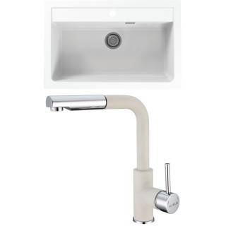 Set Alveus (dřez Atrox 40 White 11 + baterie Siros White 11)