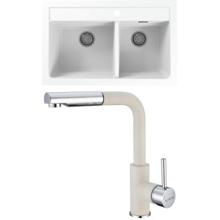 Set Alveus (dřez Atrox 50 White 11 + baterie Siros White 11)