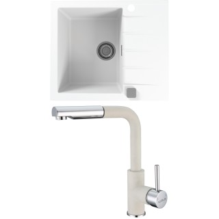 Set Alveus (dřez Cadit 10 White 11 + baterie Siros White 11)