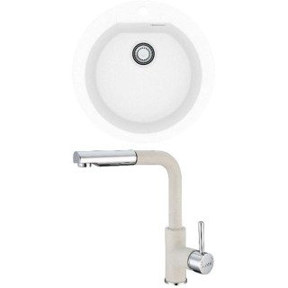 Set Alveus (dřez Cadit 100 White 11 + baterie Siros White 11)