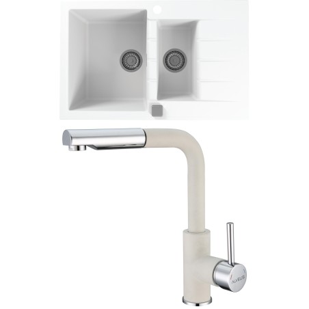 Set Alveus (dřez Cadit 70 White 11 + baterie Siros White 11)