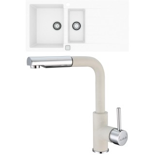 Set Alveus (dřez Cadit 80 White 11 + baterie Siros White 11)