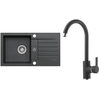 Set Alveus (dřez Niro 130 Black 91 + baterie Tonia Black 91)