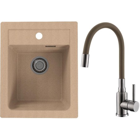 Set Alveus (dřez Atrox 10 Beige 55 + baterie Mintas Béžová/Kartáčovaná ocel) Set Alveus (dřez Atrox 10 Beige 55 + baterie Mintas Béžová/Kartáčovaná ocel)