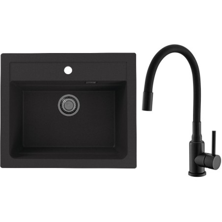 Set Alveus (dřez Atrox 30 Black 91 + baterie Mintas Černá matná)