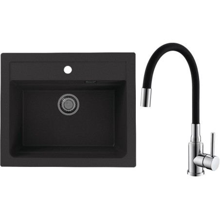 Set Alveus (dřez Atrox 30 Black 91 + baterie Mintas Černá/Chrom)