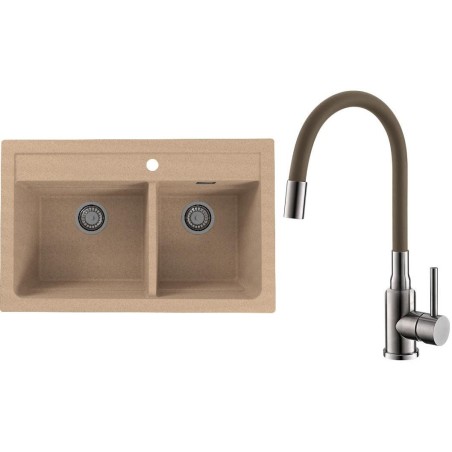 Set Alveus (dřez Atrox 50 Beige 55 + baterie Mintas Béžová/Kartáčovaná ocel) Set Alveus (dřez Atrox 50 Beige 55 + baterie Mintas Béžová/Kartáčovaná ocel)