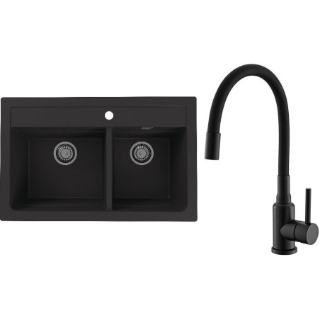 Set Alveus (dřez Atrox 50 Black 91 + baterie Mintas Černá matná)