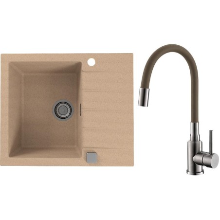 Set Alveus (dřez Cadit 10 Beige 55 + baterie Mintas Béžová/Kartáčovaná ocel) Set Alveus (dřez Cadit 10 Beige 55 + baterie Mintas Béžová/Kartáčovaná ocel)