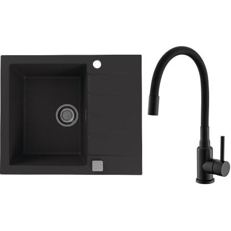 Set Alveus (dřez Cadit 10 Black 91 + baterie Mintas Černá matná)